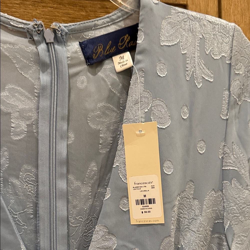 NWT Blue Rain/Francesca’s Long Sleeve Romper - Picture 2 of 4